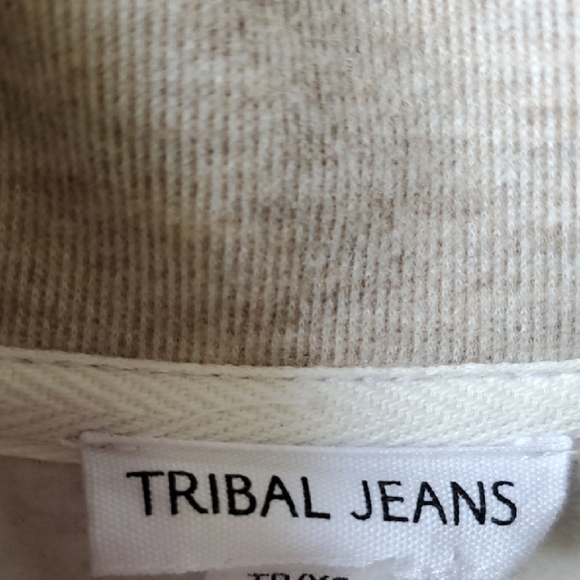 Tribal Jeans Tan Long Sleeve Dress with Relaxed Fit - Picture 2 of 9